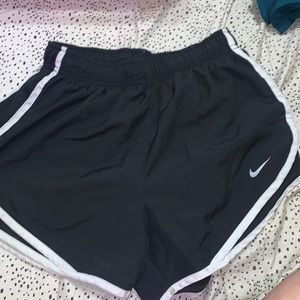 basic black and white nike shorts, size small